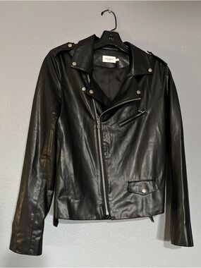 THE RESET R LABEL BLACK MOTO JACKET